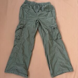 Aerie Wide Leg Cargo Pants Pull On Green Women's Medium Skater Grunge Utility